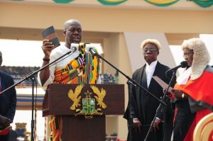 Vice President Amissah Arthur takes his oath
