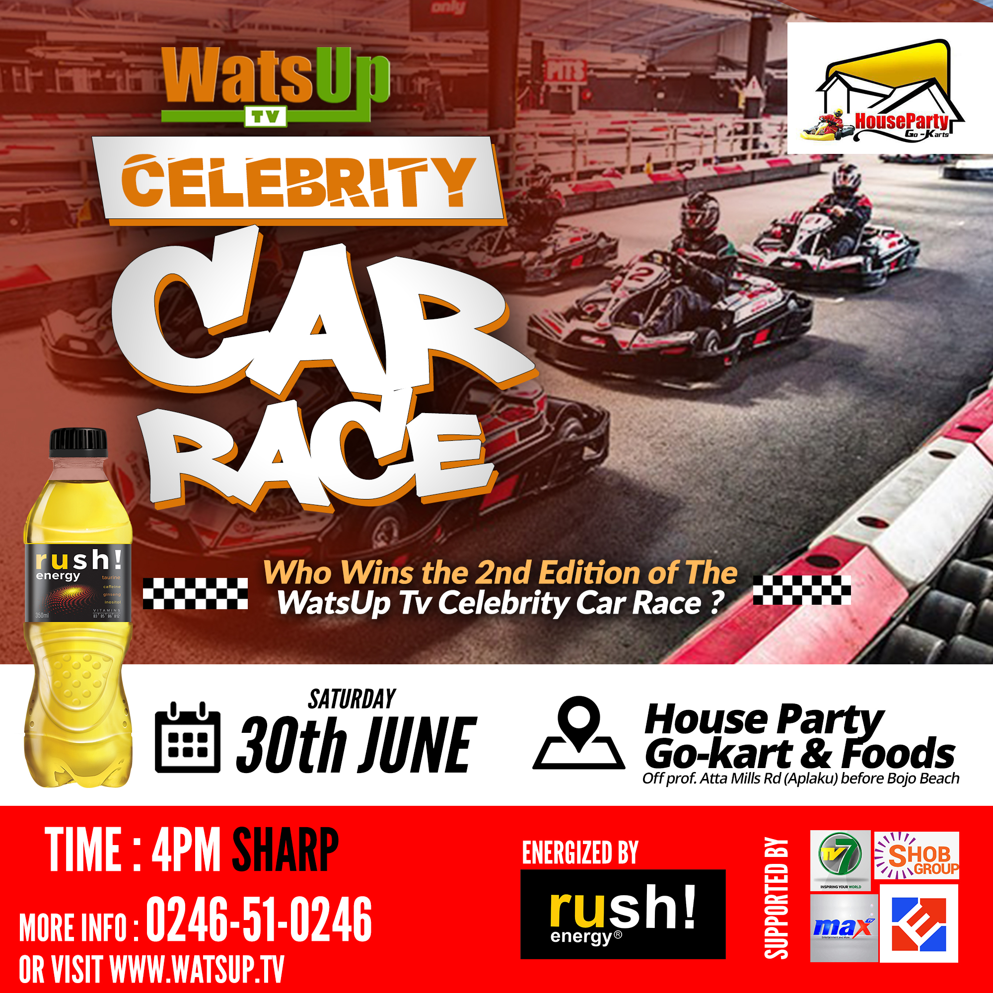 WatsUp TV to hold 2nd edition of Celebrity Car Race on June 30