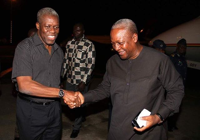 Ex-President Mahama and late Vice-President Paa Kwesi Amissah-Arthur