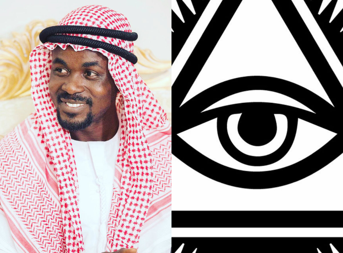 Nana Appiah Mensah shares Illuminati symbol