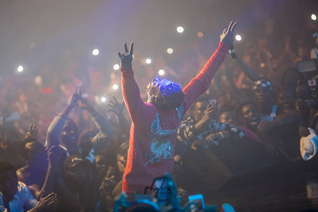 Shatta Wale performing at Reign album concert