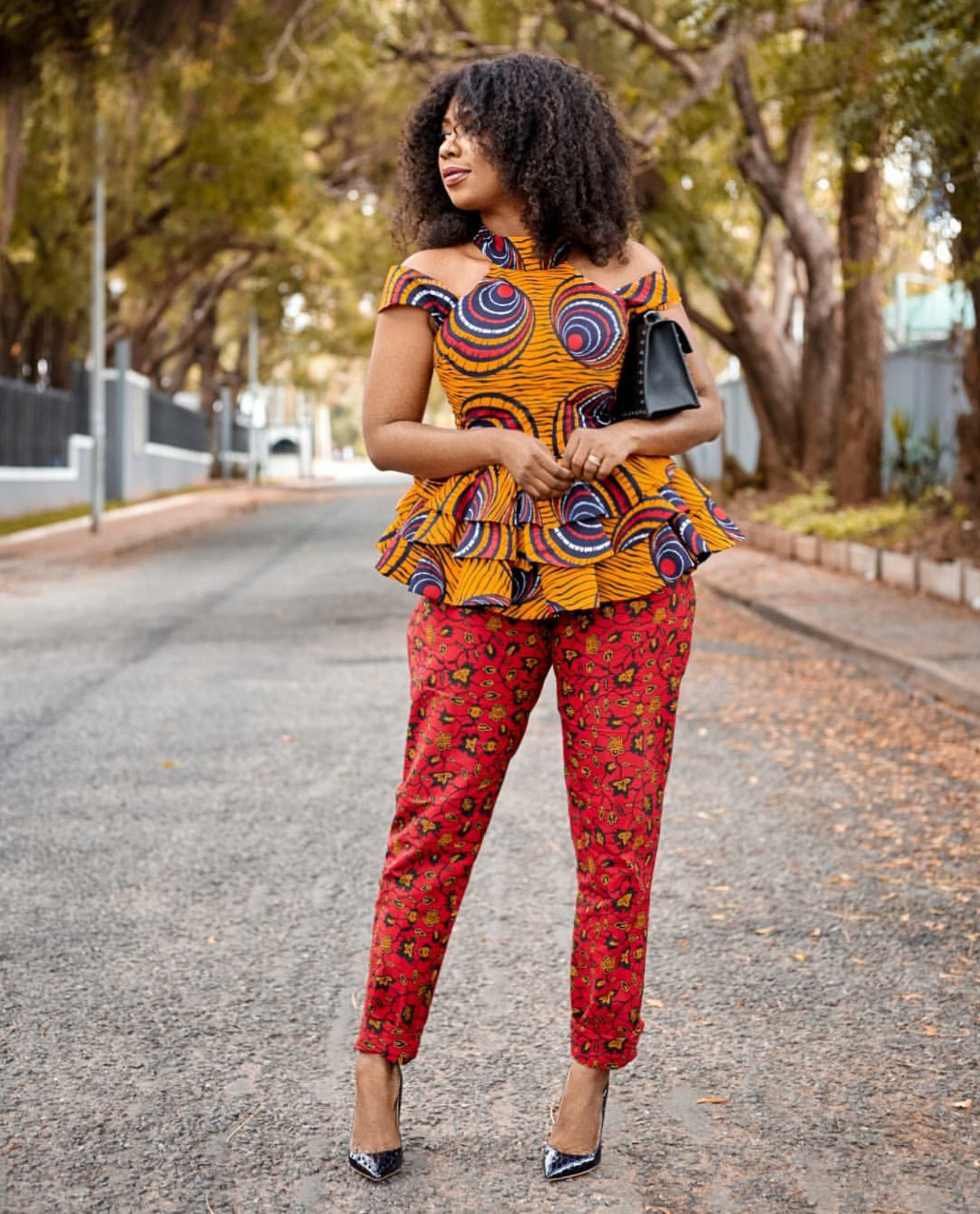 Selly Galley effortlessly slaying and serving African style goals in African prints
