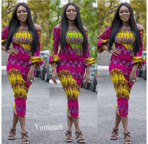 Yvonne served African print goals with this print style