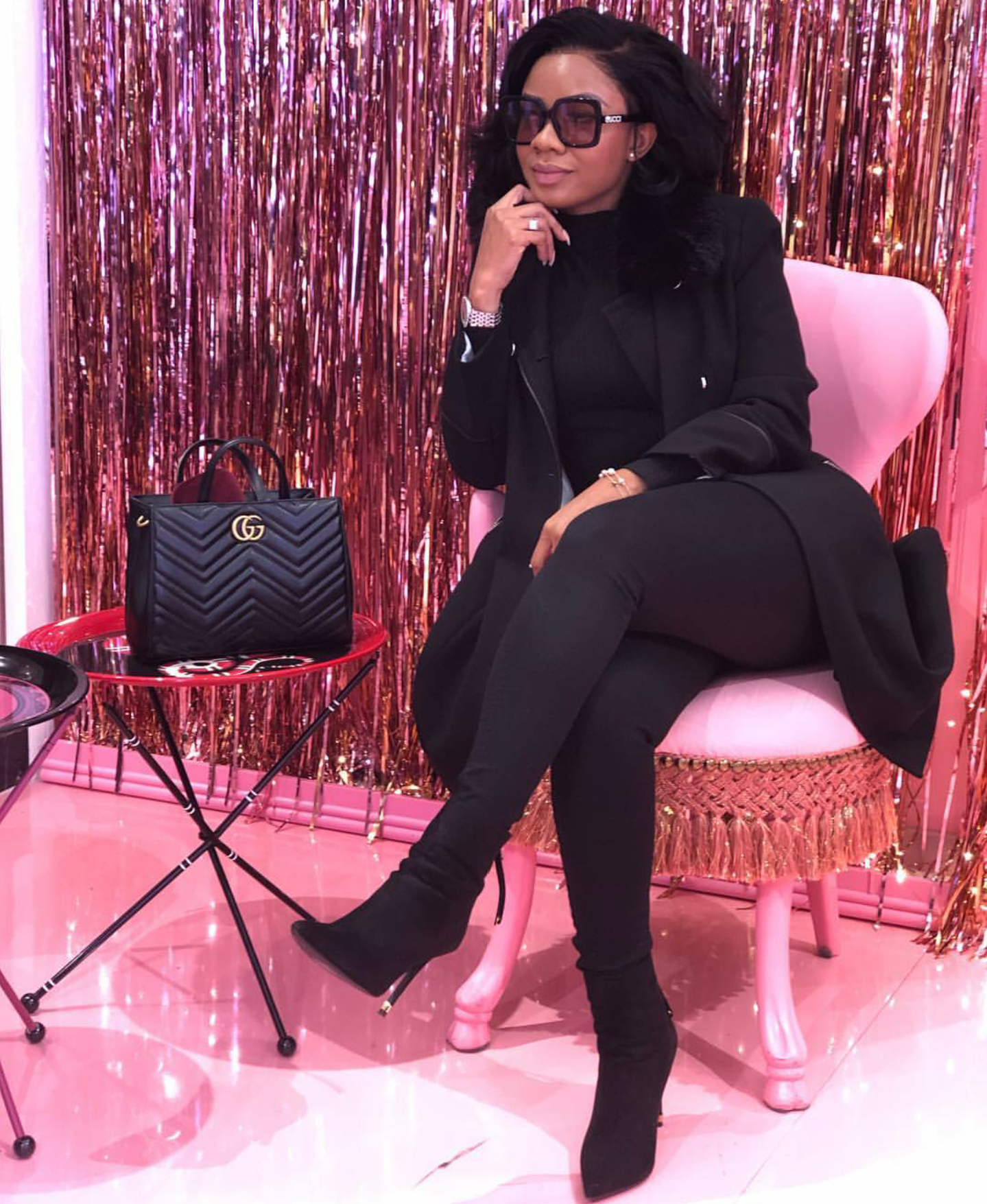 Serwaa Amihere slayed this all black look to perfection 