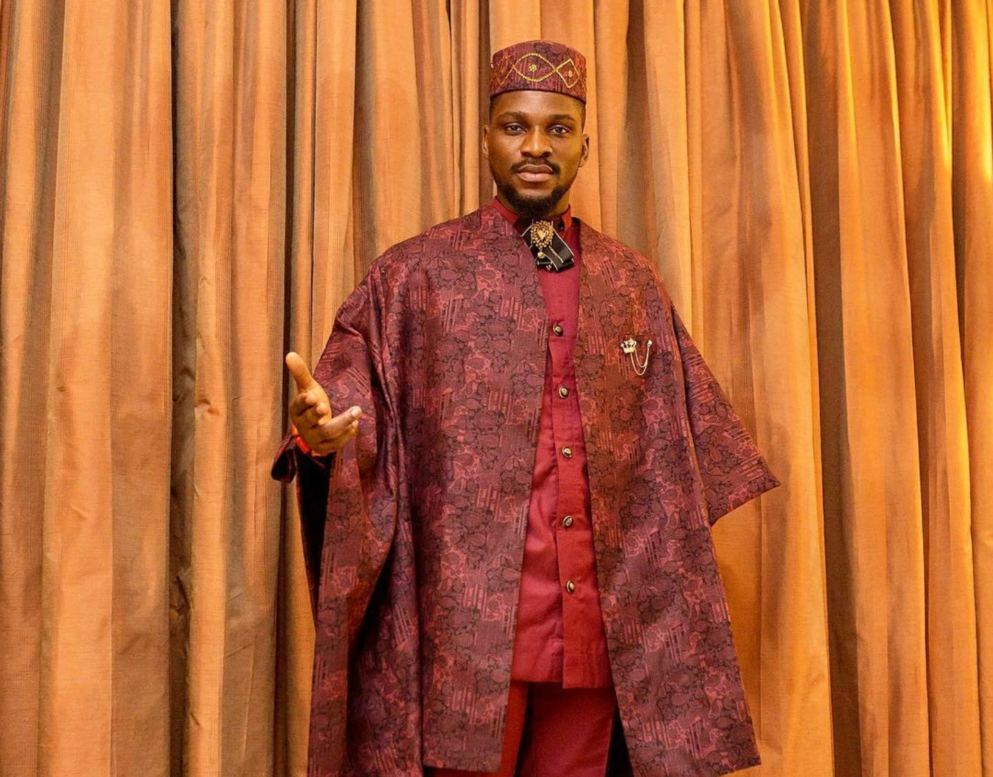 Tobi Bakre serving a look in classy agbada for hosting duties for TFAA