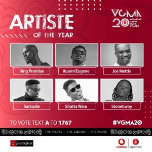 VGMA 2019 Artiste of the Year banner