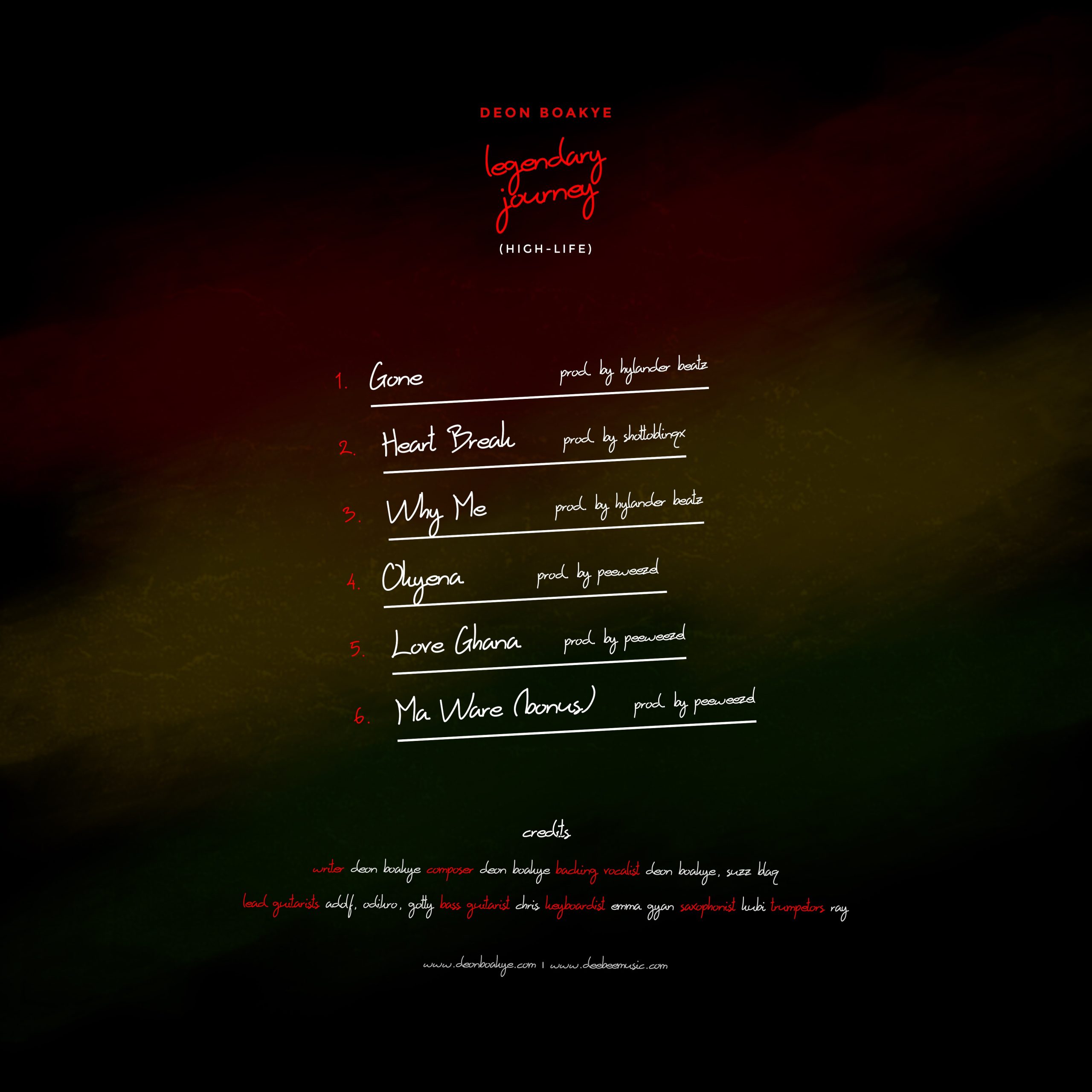 Deon Boakye's “Legendary Journey” EP cover