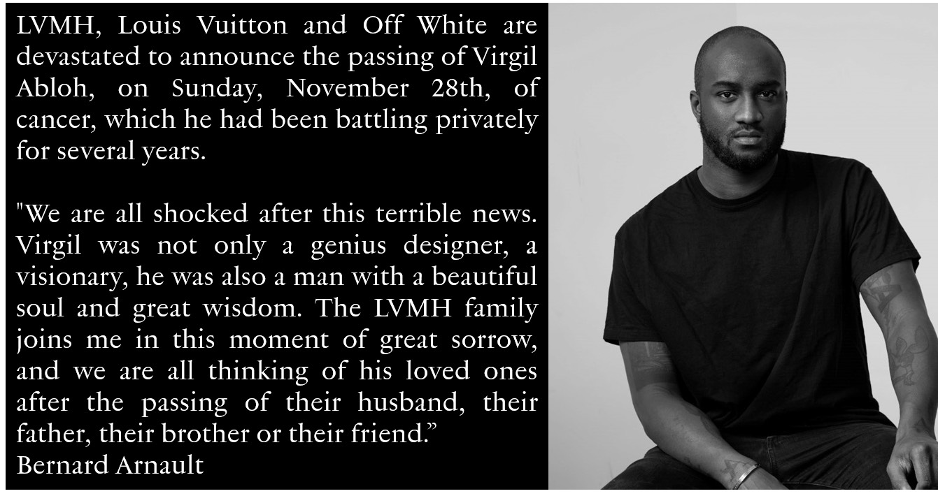 LVMH and Louis Vuitton speak on Virgil Abloh’s death
