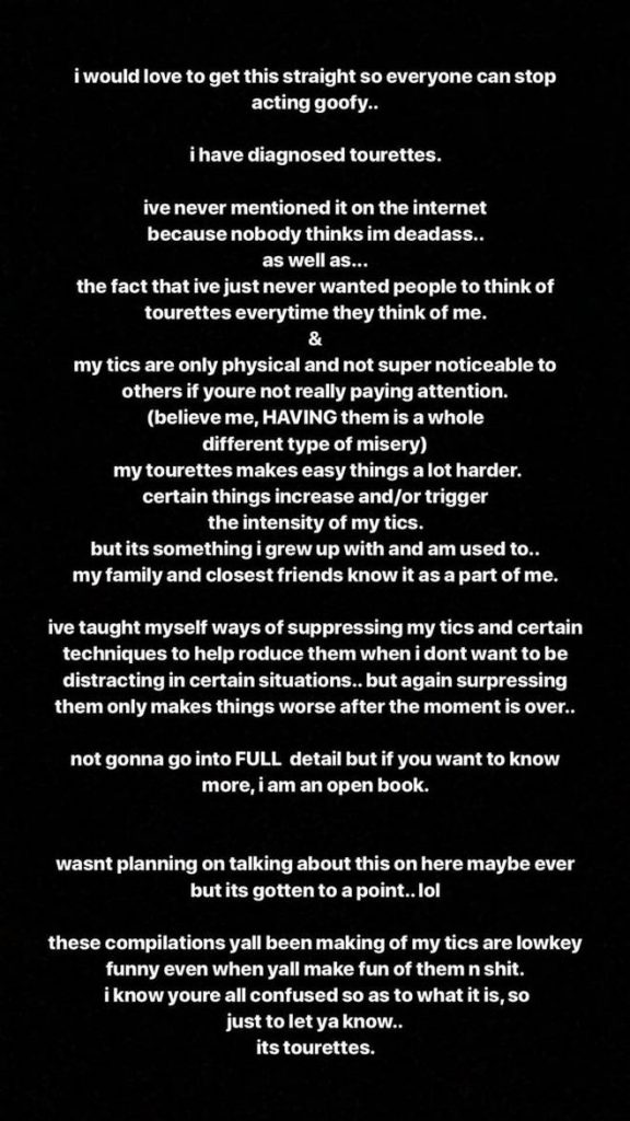 How Billie Eilish revealed her Tourette's Syndrome on Instagram