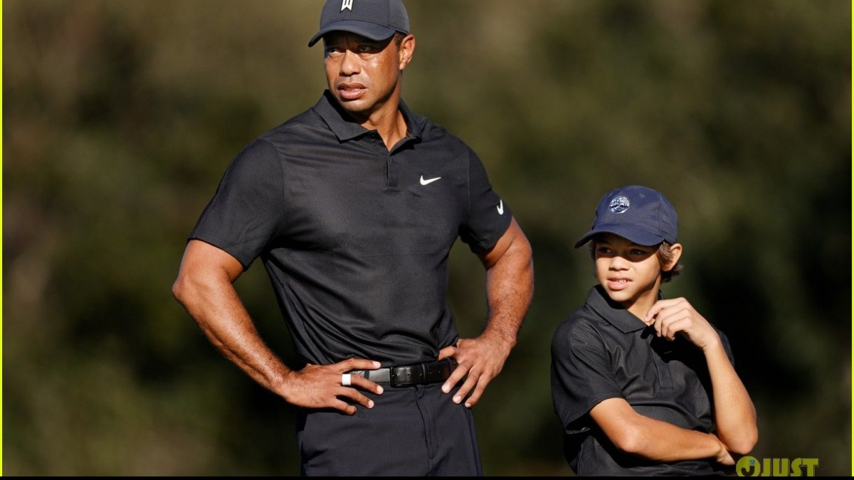 Tiger Woods and son Charlie Axel Woods