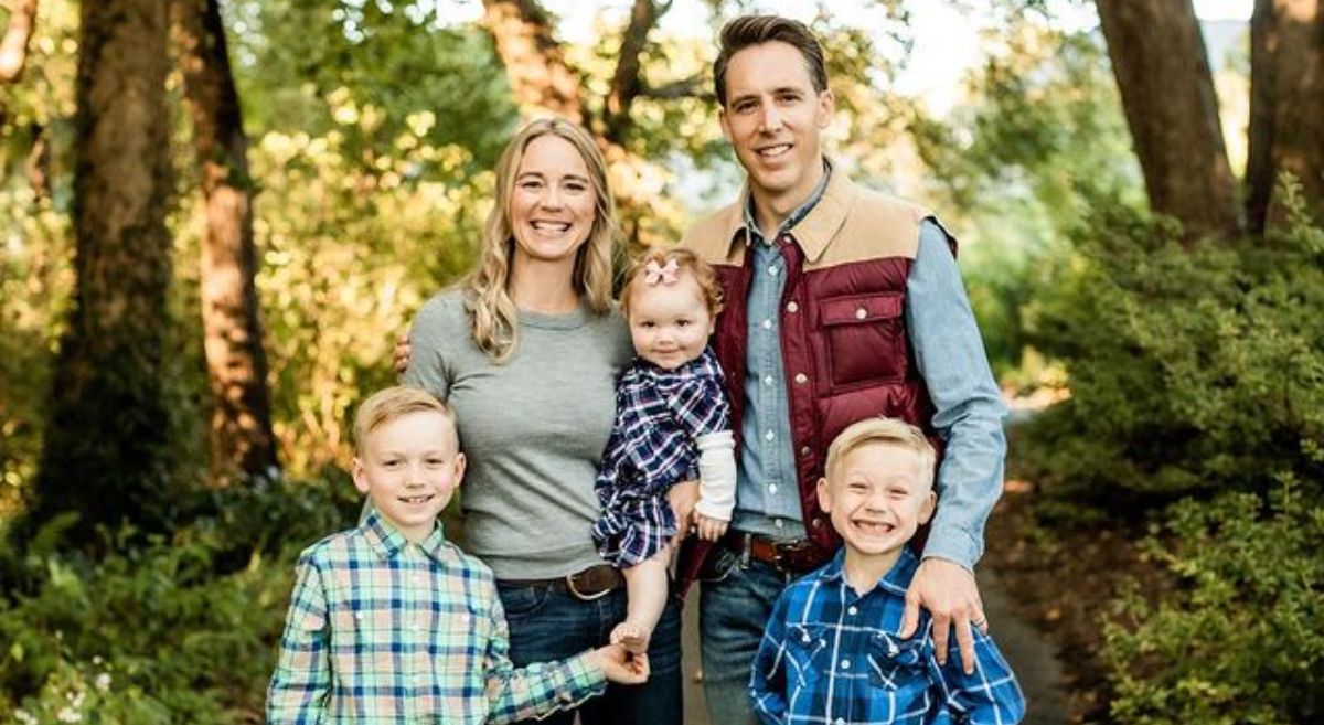 Erin Morrow Hawley with husband and three kids