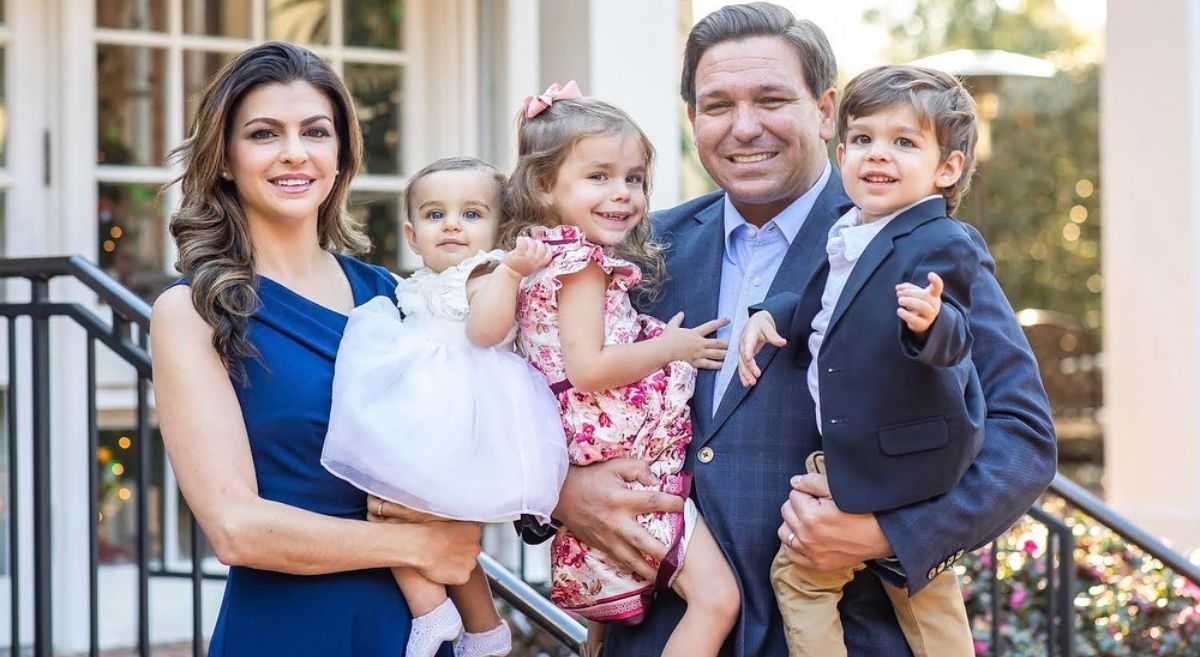 Casey DeSantis with husband and kids