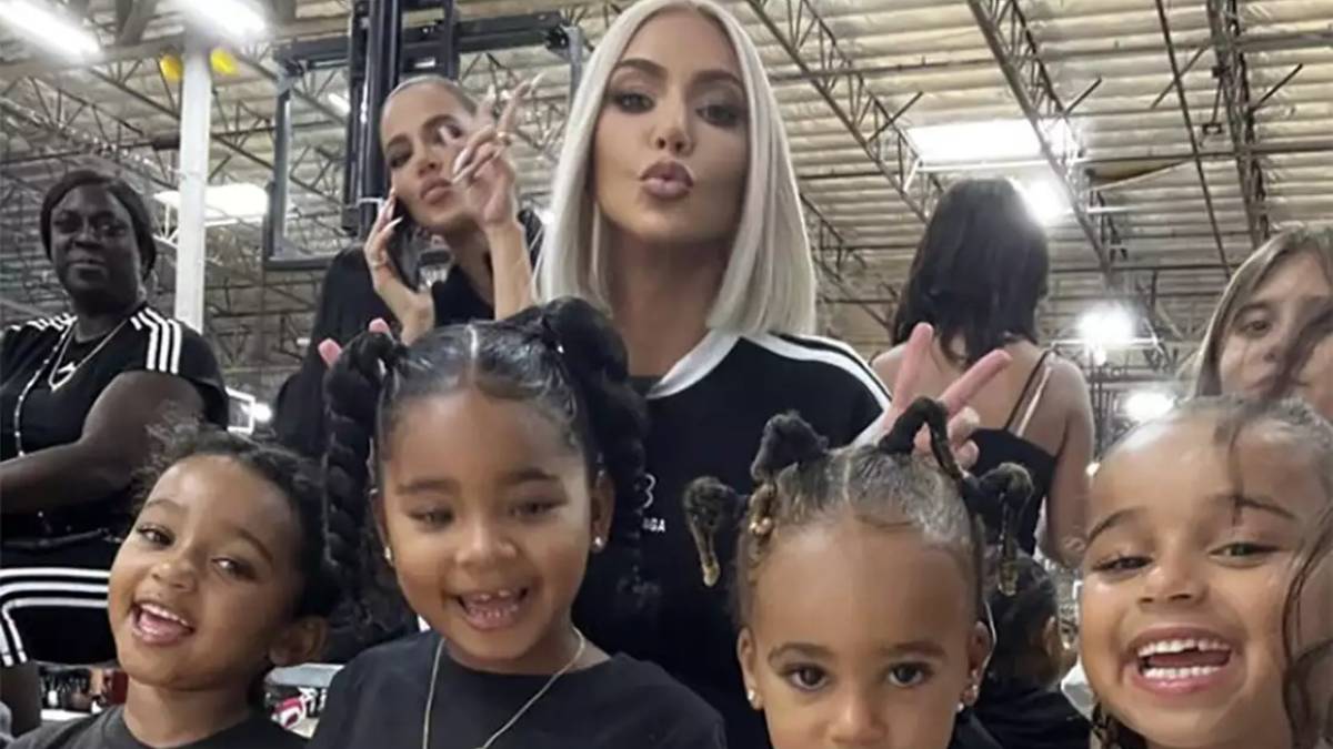 North West receive support from Kim Kardashian at her basketball game