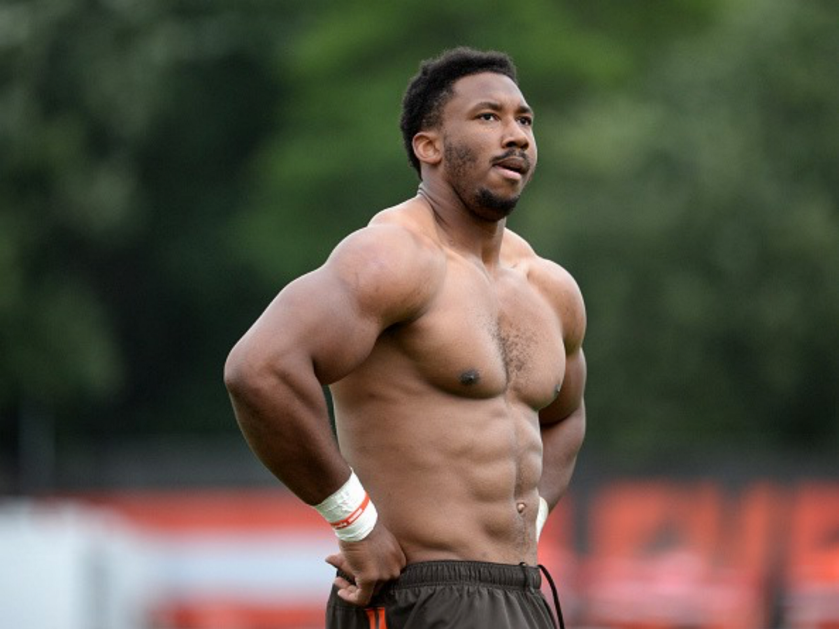 Shirtless Myles Garrett Gives His 4 Steps to Winning It All