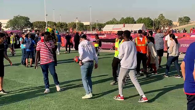 security-guard-orders-fans-to-stop-enjoying-kickabout-in-qatar