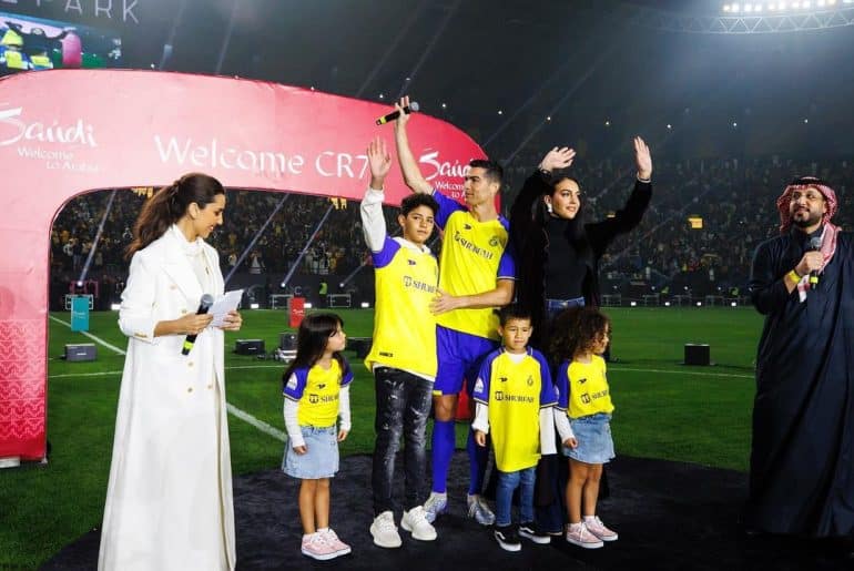 Cristiano Ronaldo with his family in Saudi Arabia