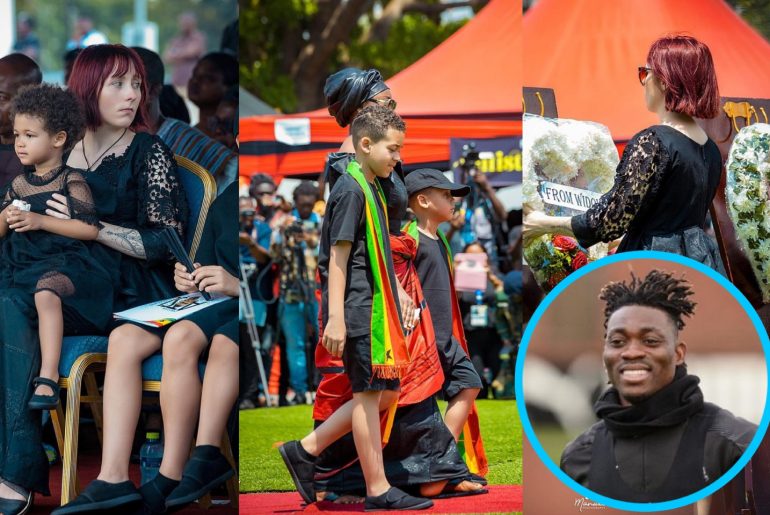 6 heartbreaking photos of Christian Atsu's wife and kids at his funeral
