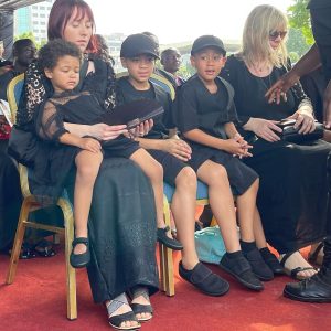Christian Atsu's wife and kids at his funeral
