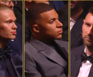 Erling Haaland and Kylian Mbappé's reaction as Messi wins 2023 Ballon d’Or