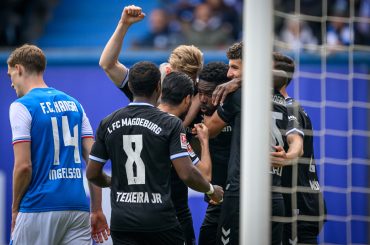Ghanaian defender Daniel Heber's header propels FC Magdeburg to victory over Hansa Rostock in Bundesliga 2